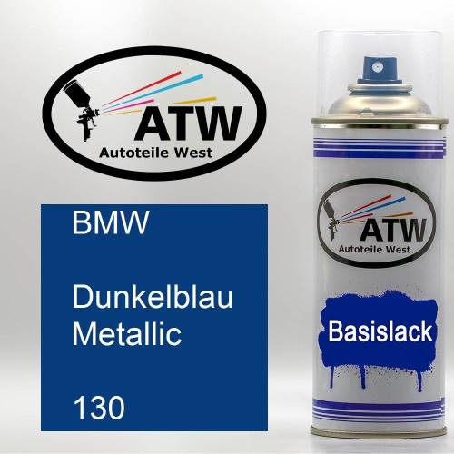 BMW, Dunkelblau Metallic, 130: 400ml Sprühdose, von ATW Autoteile West.